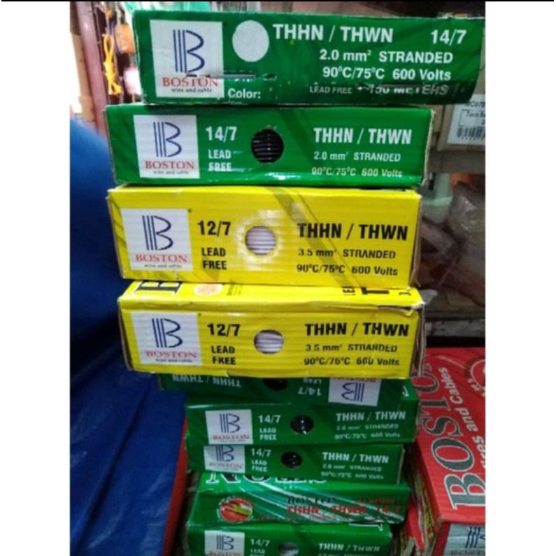 original boston thhn / thwn stranded wire per box (150meters) | Shopee ...