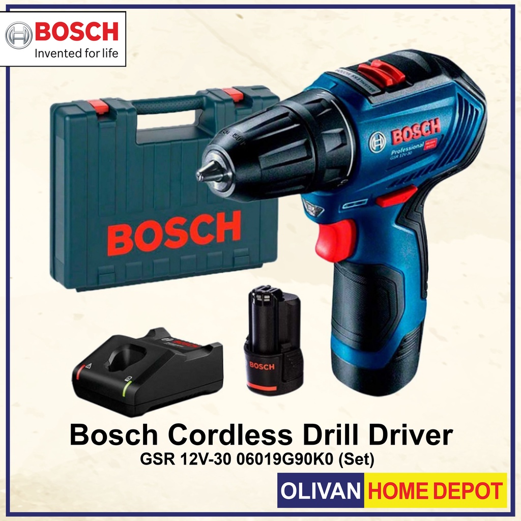 BOSCH Cordless Drill Driver GSR 12V 30 06019G90K0 SET Shopee