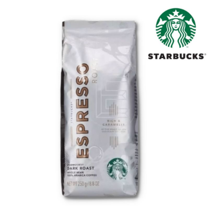 STARBUCKS COFFEE ESPRESSO ROAST 250GRAMS WHOLE BEANS RICH AND CARAMELLY