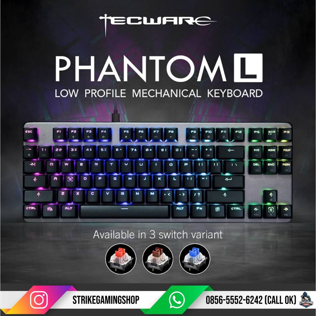 Tecware PHANTOM L LOW-PROFILE RGB GAMING KEYBOARD | Shopee Philippines