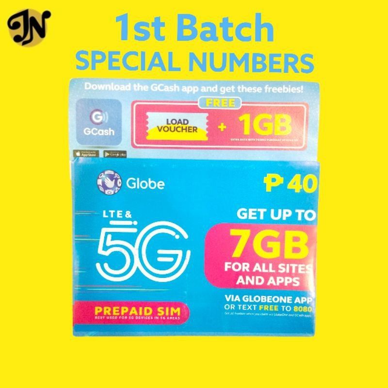 Globe 5G & LTE Vanity Sim Card Special Number Repeated Number Easy to ...