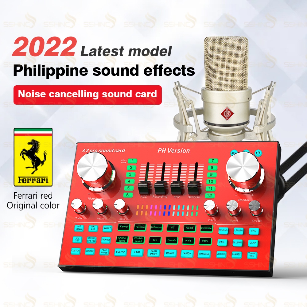 2022 Philippine Version Live Sound Card for recording with microphone