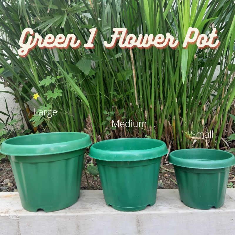 GREEN 1 FLOWER POT /Small, Medium, & Large Pots/