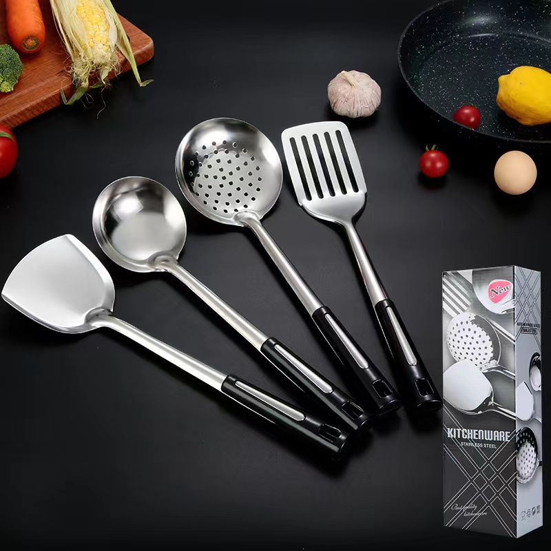 1pc/6pcs Stainless Steel Kitchenware Soup Ladle Colander Turner Spatula ...