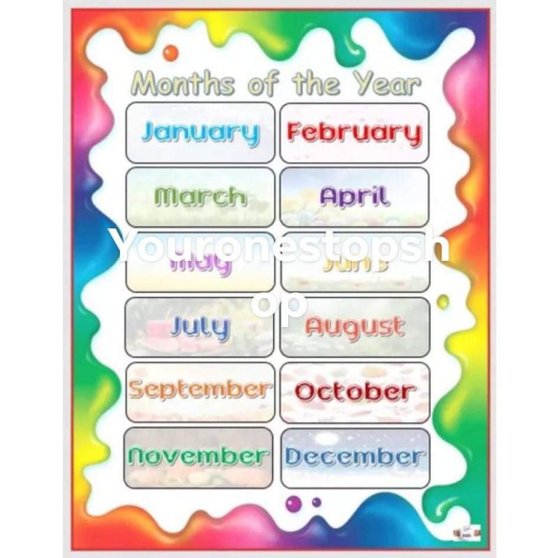 LAMINATED MONTH OF THE YEAR 1PC. | Shopee Philippines
