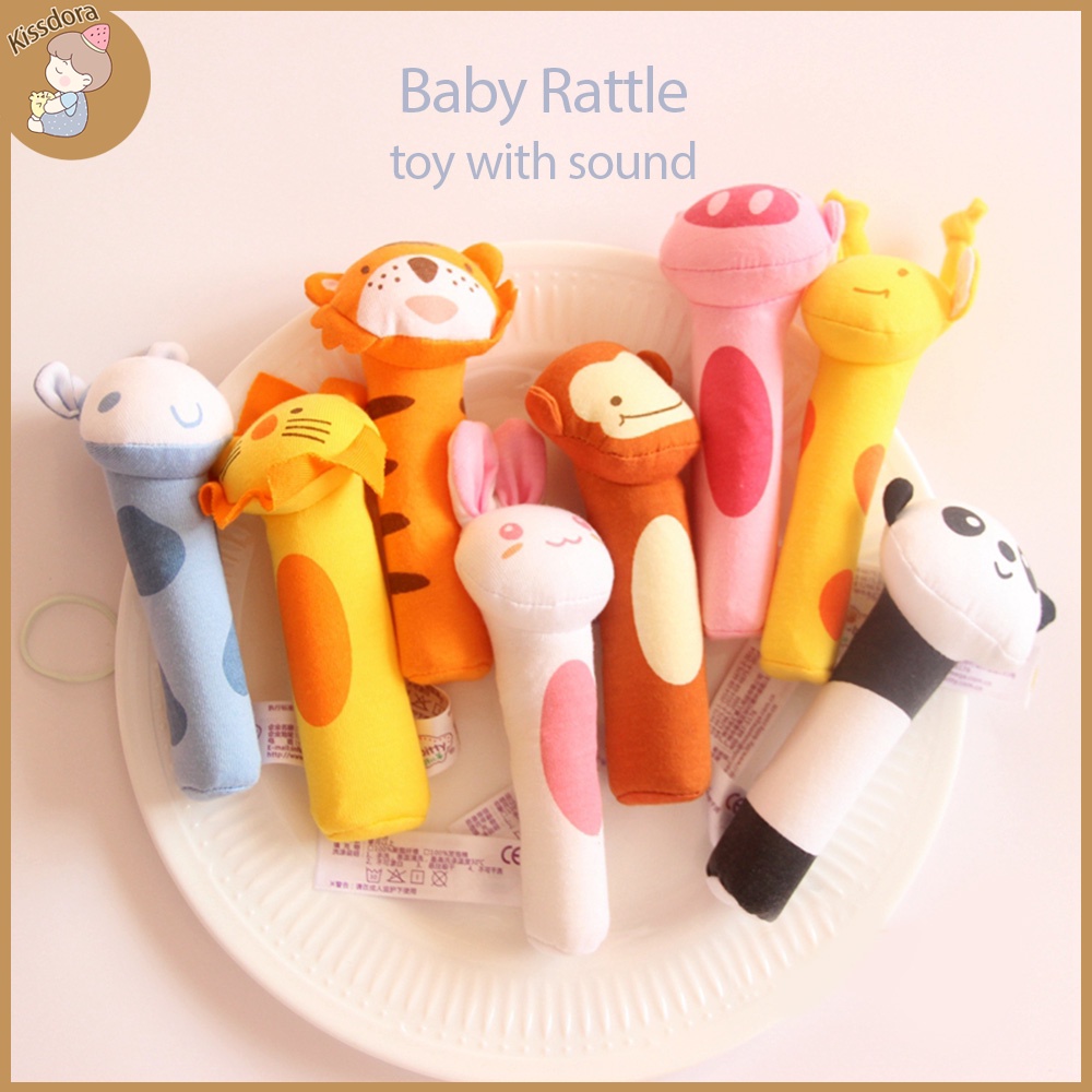 KD【COD】 Educational rattle toy for baby animal shaped soft Plush Toys ...