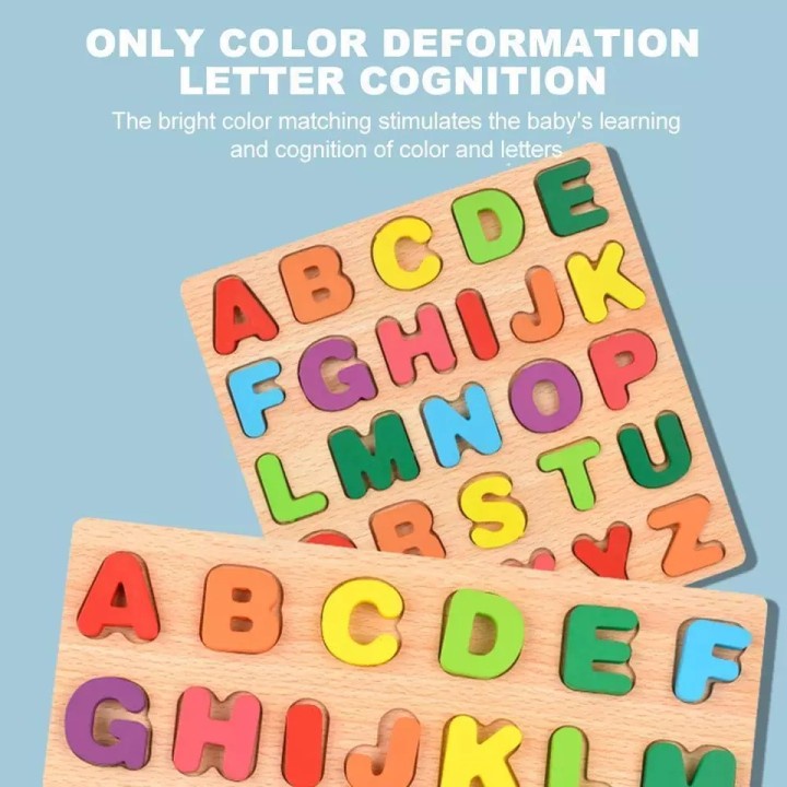ABC Alphabet Digital Puzzle Wooden Toys Kid Number Letter shape ...