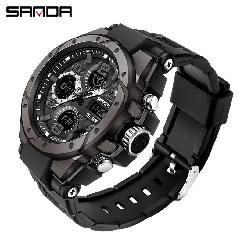 SANDA Mens Watch Original Sports Luxury Waterproof Quartz Alarm Clock ...