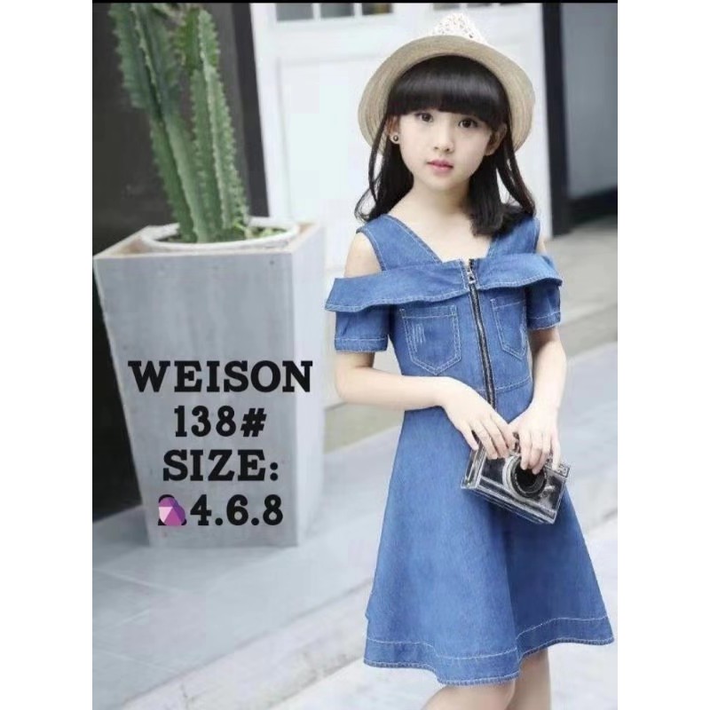 Korean denim outlet dress