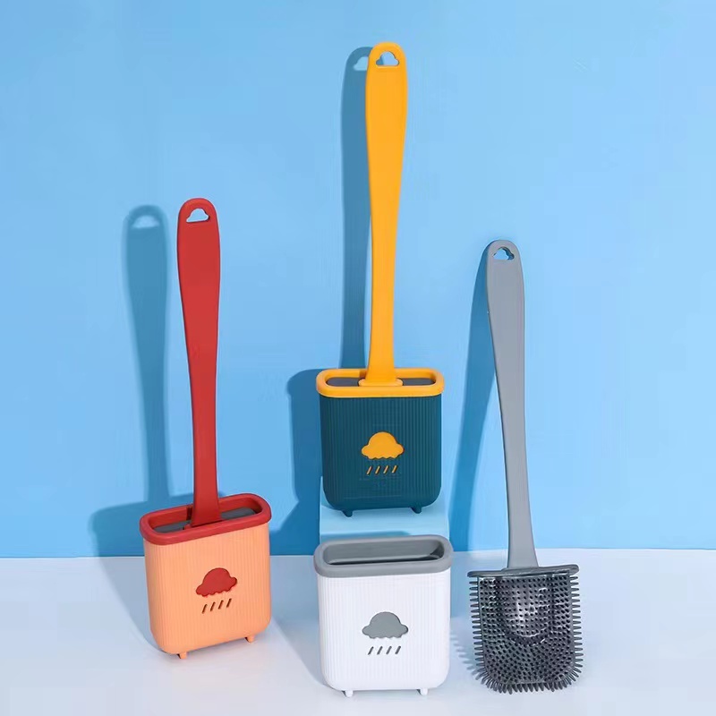 Toilet Brush Cleaner With Holder Silicone Toilet Brush Cleaning Brush
