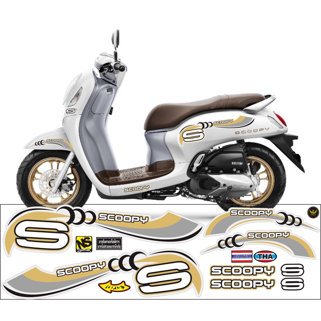 SCOOPY 2021 STRIPING SIMPLE VARIATION MOTORCYCLE STICKER/ SCOOPY BODY ...