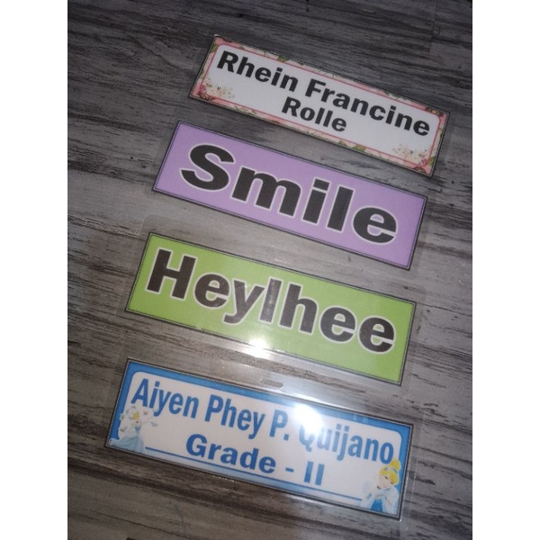 Name tag with plastic laminated | Shopee Philippines