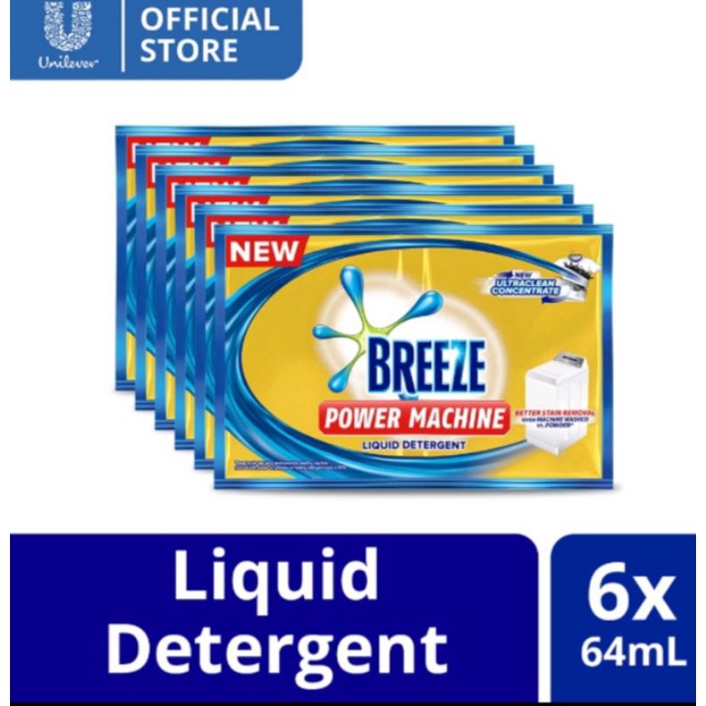 Breeze liquid detergent sachet 64ml (1pc&6pcs) market pullout Shopee