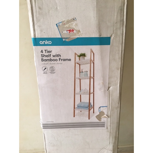 KMART ANKO 4 Tier Shelf With Bamboo Frame Shopee Philippines