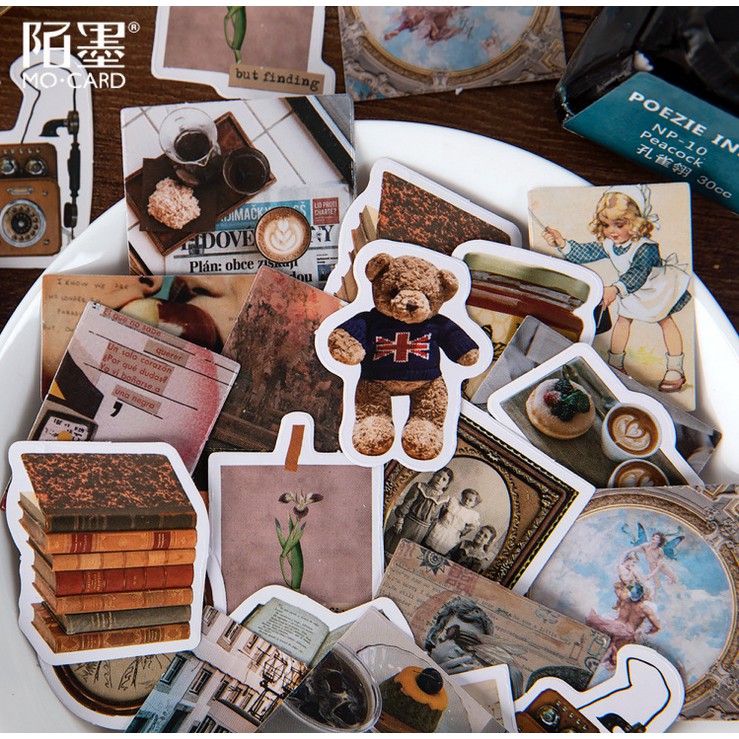 46PCS/ Boxed Retro Sticker Handbook Sticker Sticker DIY Decorative ...