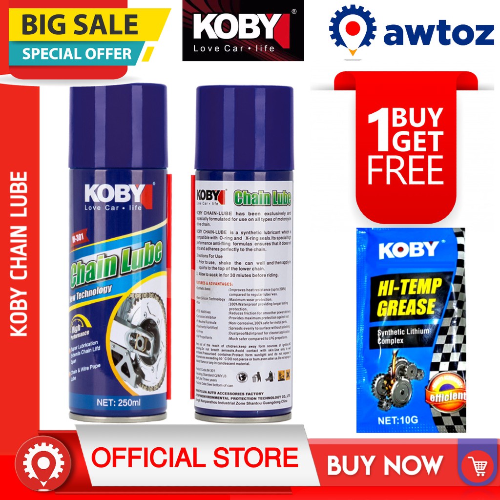 KOBY Chain Lube Oil for Motorcycle and Bicycle 250ml Shopee Philippines