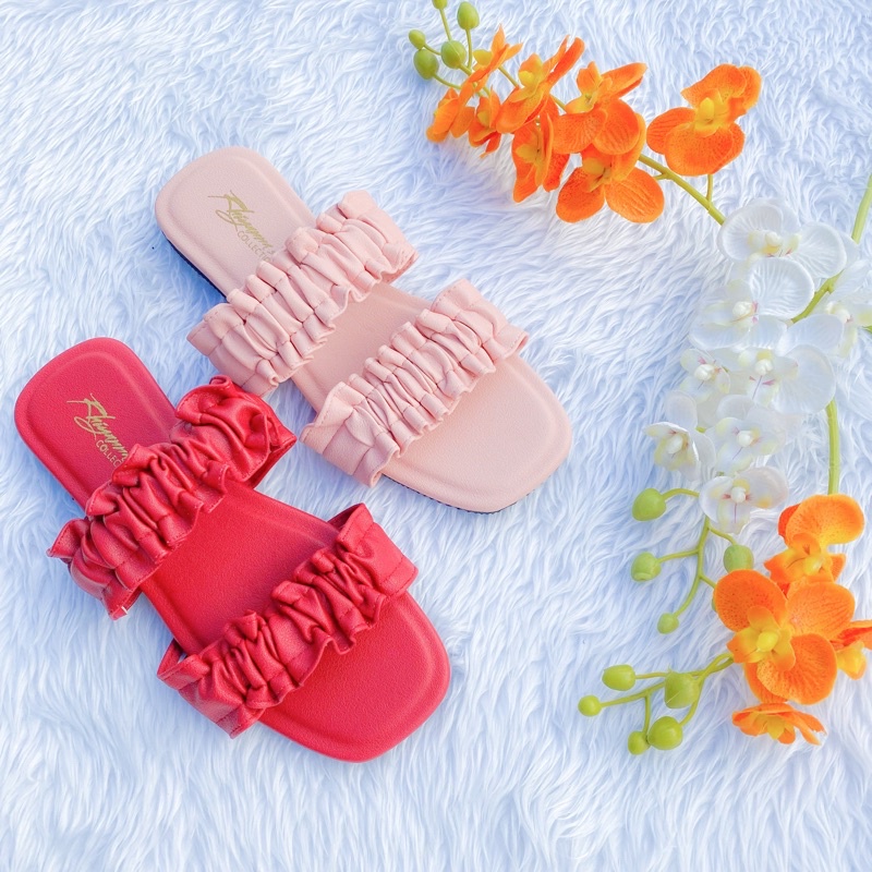 RC Ambe Two Strap Ruffled Flats l Direct Supplier | Shopee Philippines
