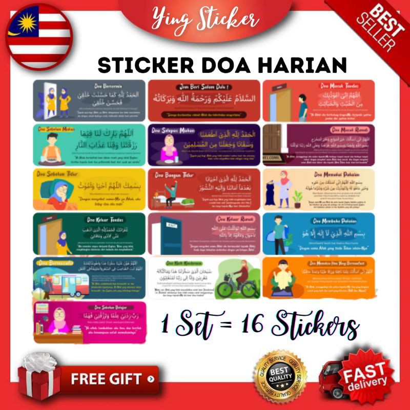 Daily Prayer STICKER SET (1 SET There Is 16/24 Prayer) SAIZ For One ...