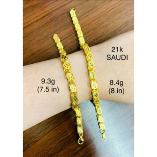 21k Saudi gold necklace with pendant heart Damascus chain 18inches