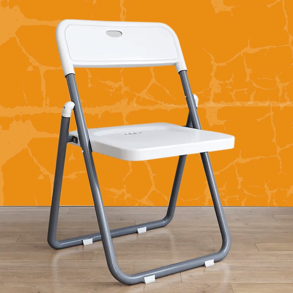 Portable Folding Chair Backrest Heavy Duty Fold up Stool Metal and