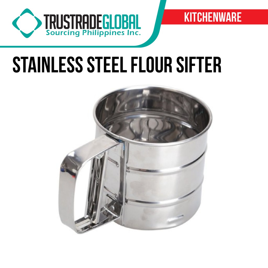 Stainless Steel Mesh / Sieve Flour Sifter Double Layer Flour Shaker