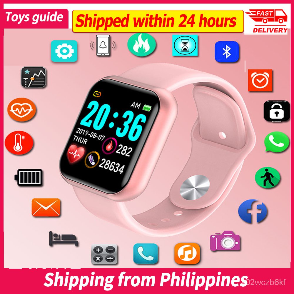 Y68 Waterproof Pink Digital Smart Watch Women Smartwatch Wristbands