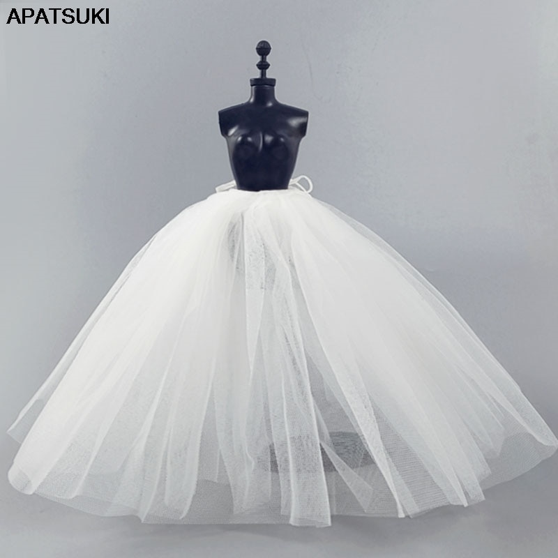 White Slip For Barbie Doll Petticoat Wedding Dress Underskirt Clothes 