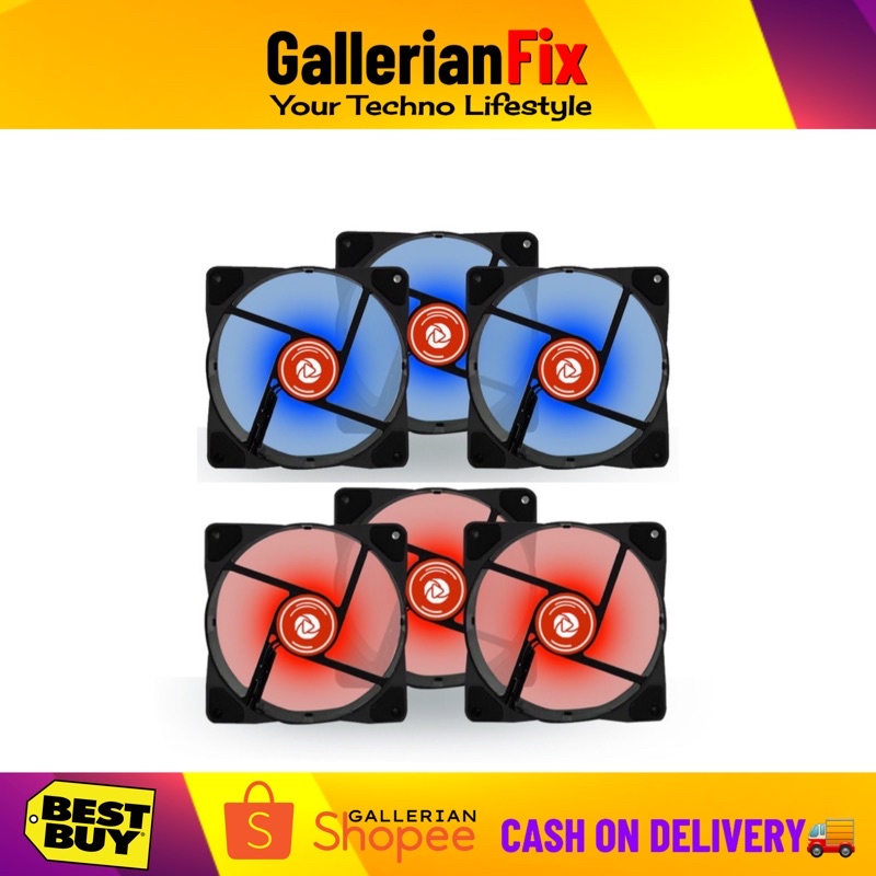 Case Fan 120mm Red or Blue Led 12RL/12BL Brand new Inplay Desktop Fan ...