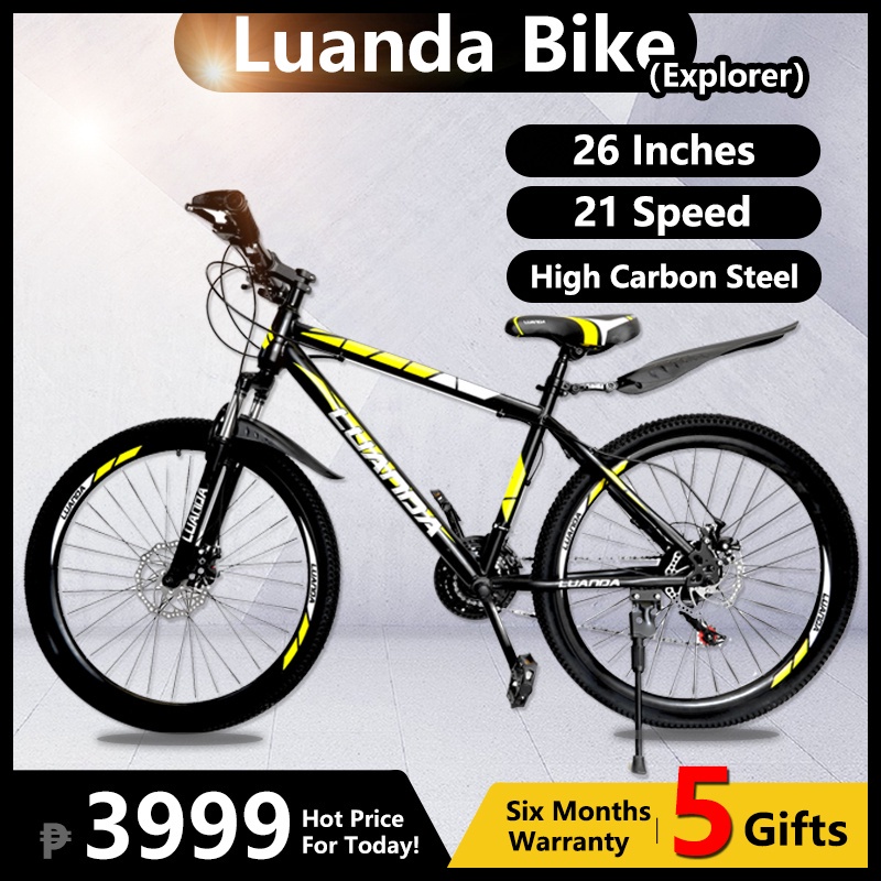 LUANDA Mountain Bike 26inch High Carbon Steel Adult Bicycles 21 SPEED ...