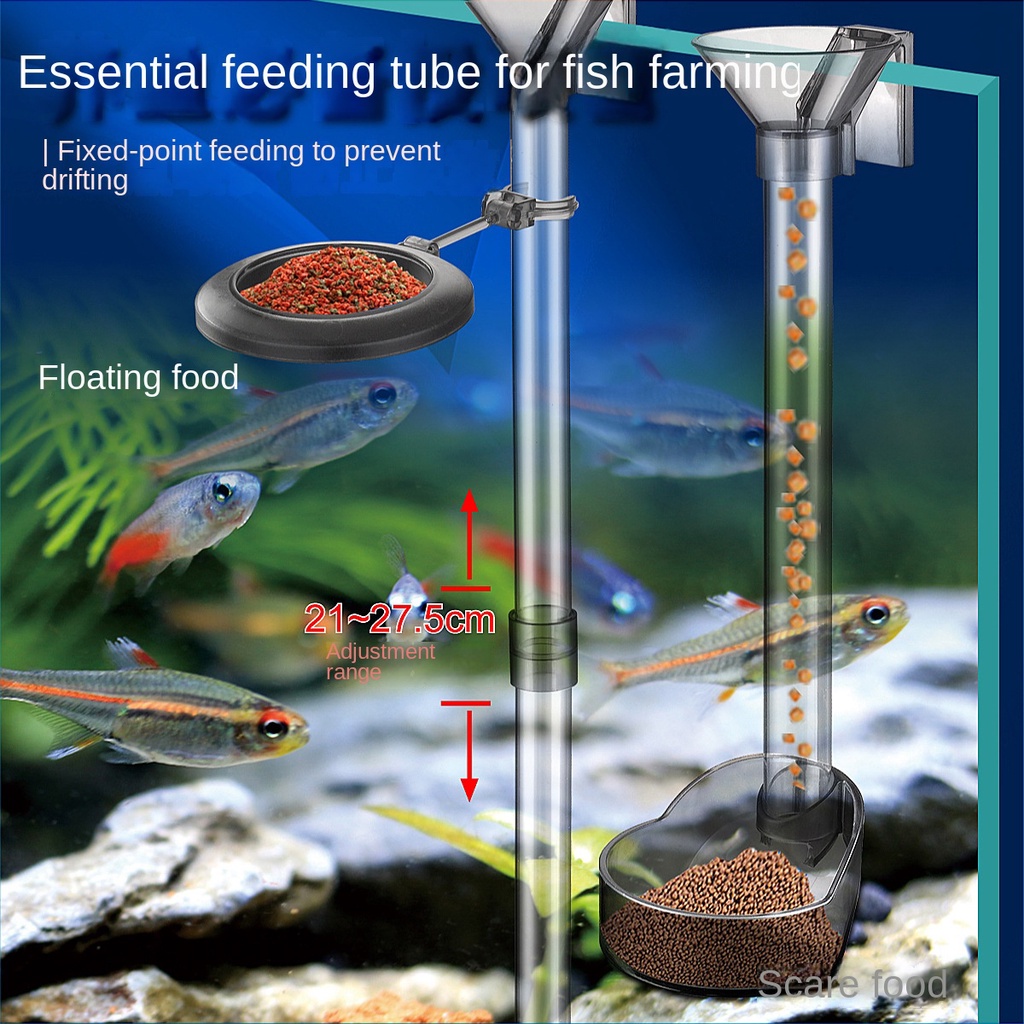 thumbnail image 2 of Acrylic Fish Shrimp Feeder Tube Wall Mounted Directional Feeding Tube For Aquarium Fish Tanks Clear Durabled Feeding Station For Tropical Fish Betta Shrimp And Small Aquatics Pets 2 of 13