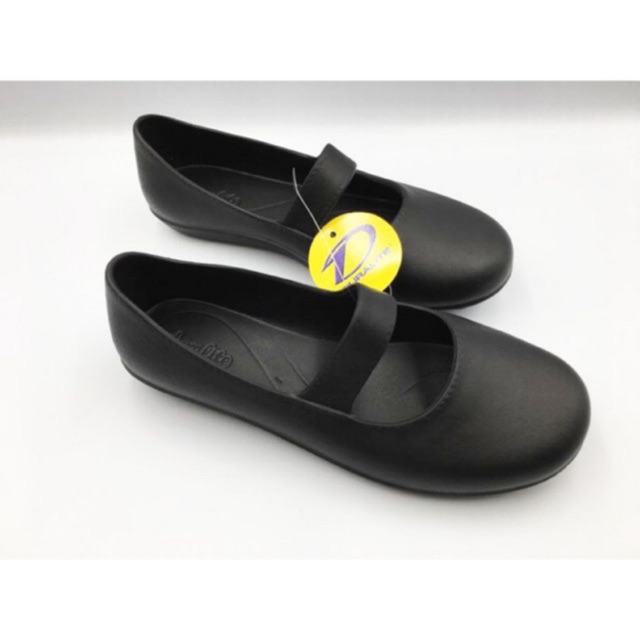 Duralite Sophia black and white school shoes for ladies | Shopee ...