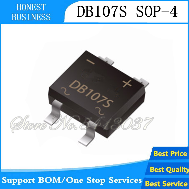 50PCS SMD DB107 DB107S 1A 1000V Single Phases Diode Rectifier Bridge ...
