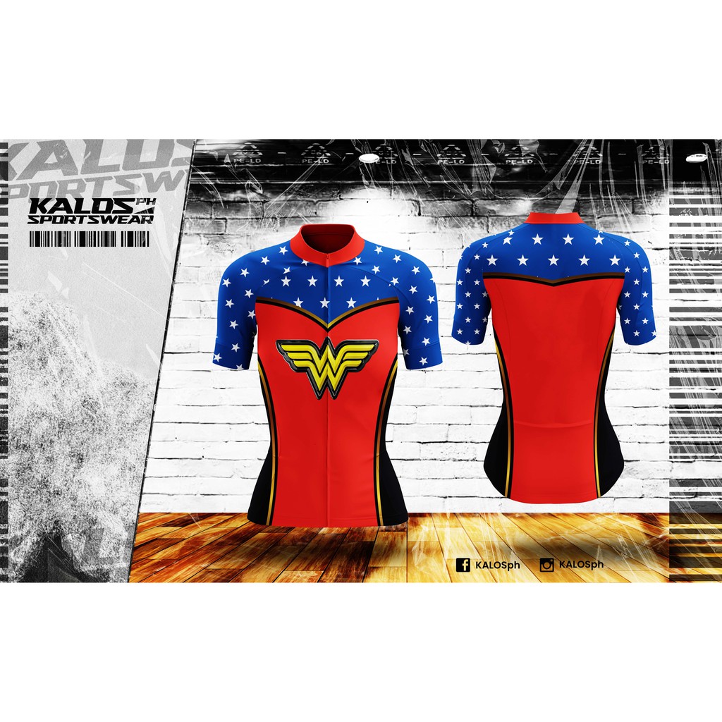 WONDER WOMAN BIKE CYCLING JERSEY SHORTSLEEVE