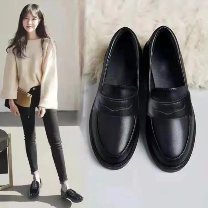 Women's Shoes 32-46 Size Plus 41 Extra Large 44 Single 42 Korean Version  Student jk Flat Sole Japanese Small Leather 43