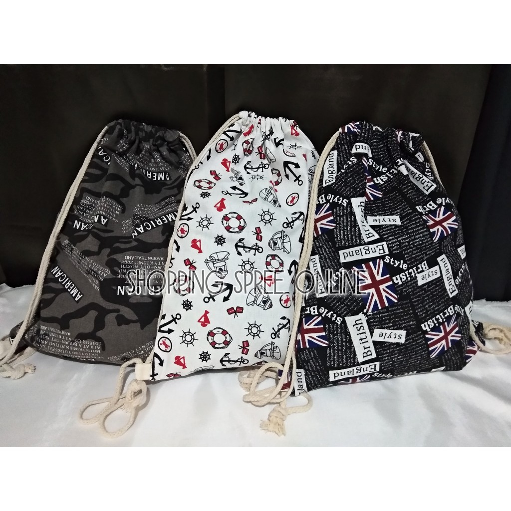 Canvas/Katsa Printed Drawstring Bag | Shopee Philippines