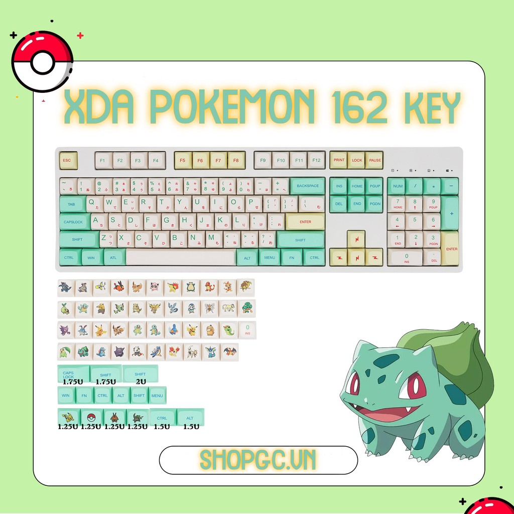 162 XDA POKEMON PBT Mechanical Keyboard Buttons | Shopee Philippines