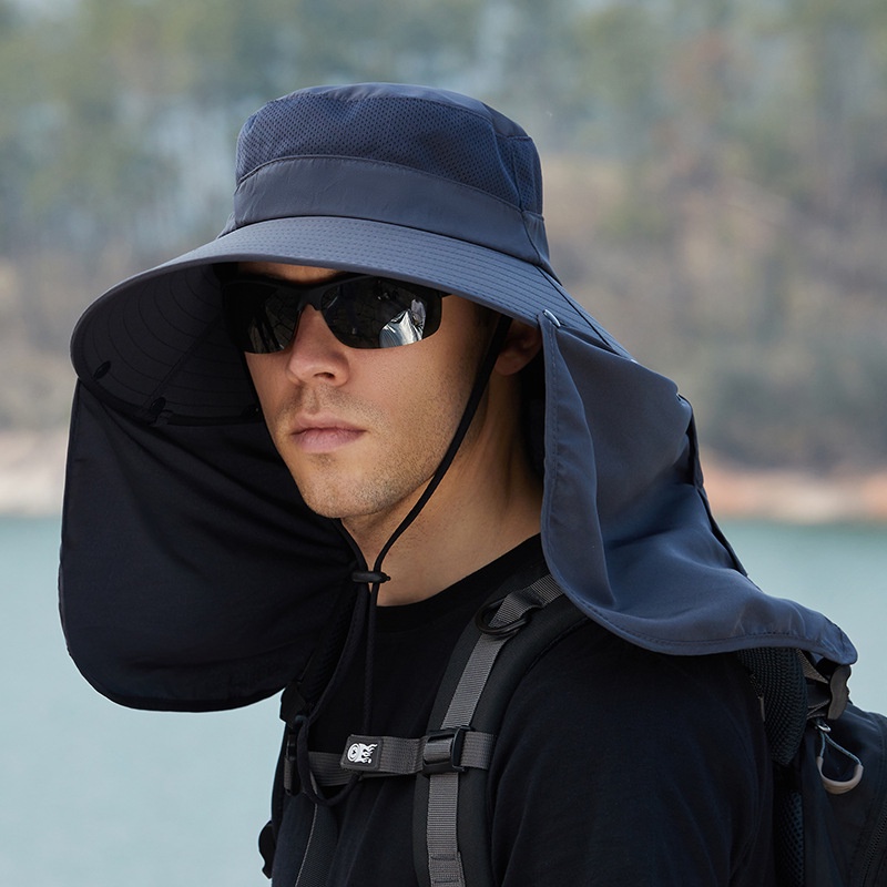 Fesfesfes Men Sun Cap Fishing Hat Quick Dry Outdoor Hiking Hat UV