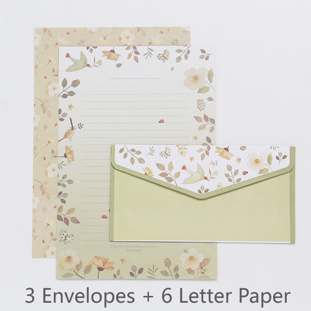 9 Pcs Creative Japanese Letter Paper Envelope Set Simple Romantic Retro Envelope Shopee