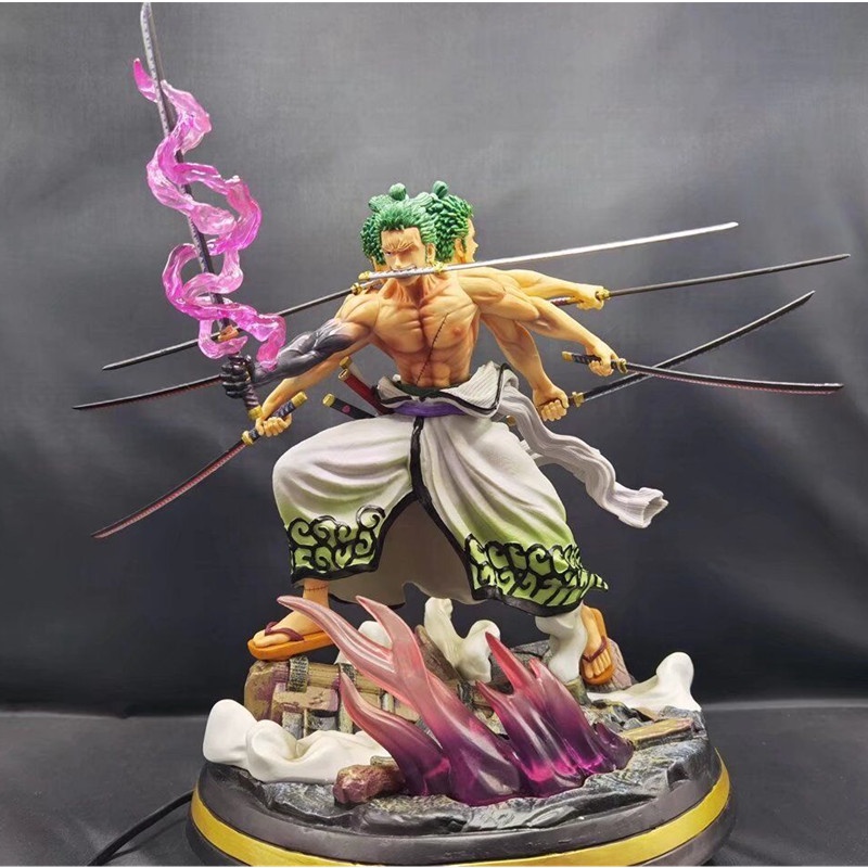 31cm One Piece Anime Roronoa Zoro Wano Country Nine Knives Flow Shura ...