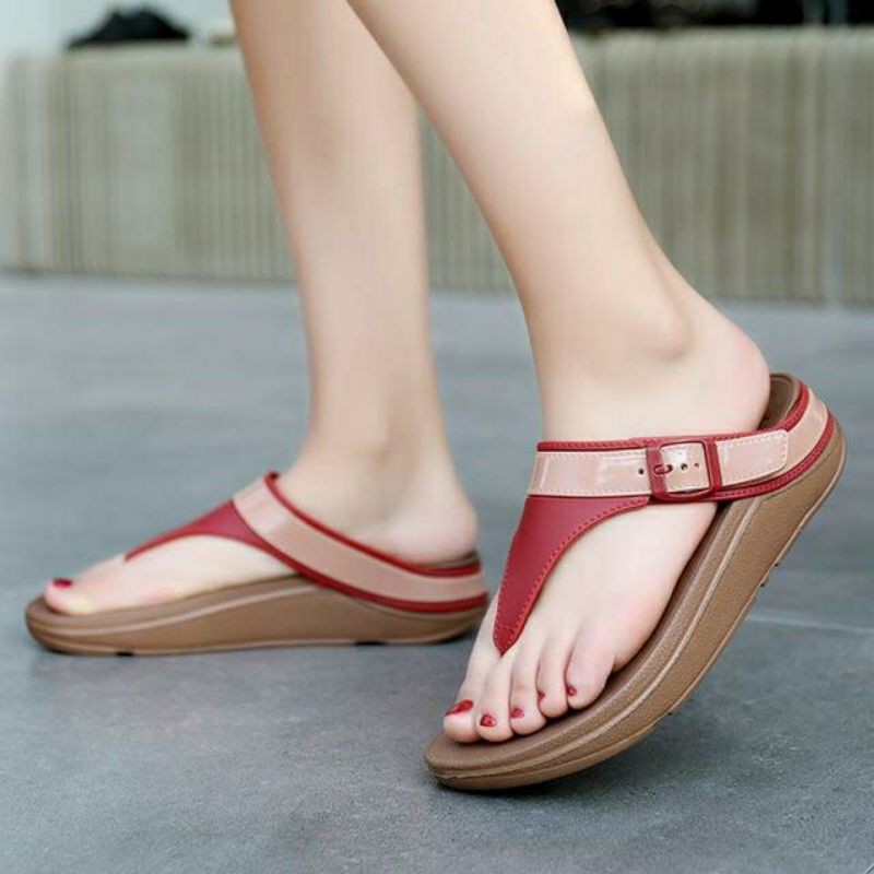 korean flipflop for women Fashion non-slip slope heel slippers best ...