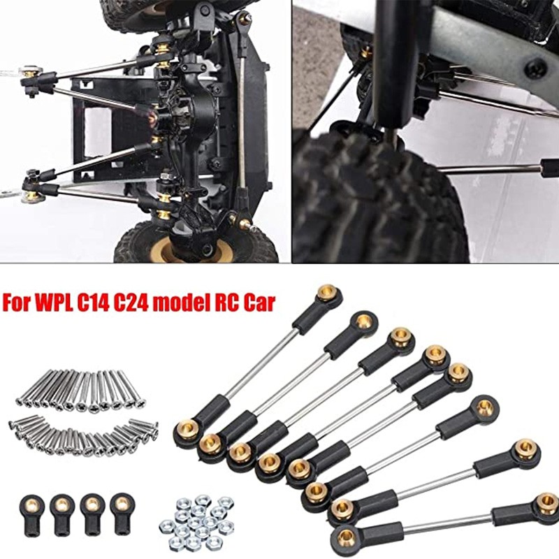 Upgrade Replacement Part Metal Suspension Toe Link Tie Rod Set for WPL