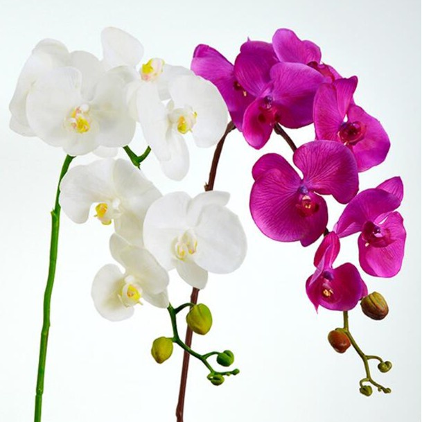 1 PC Artificial Butterfly Orchid Silk Flower Bouquet Phalaenopsis Wedding Home Decoration DIY