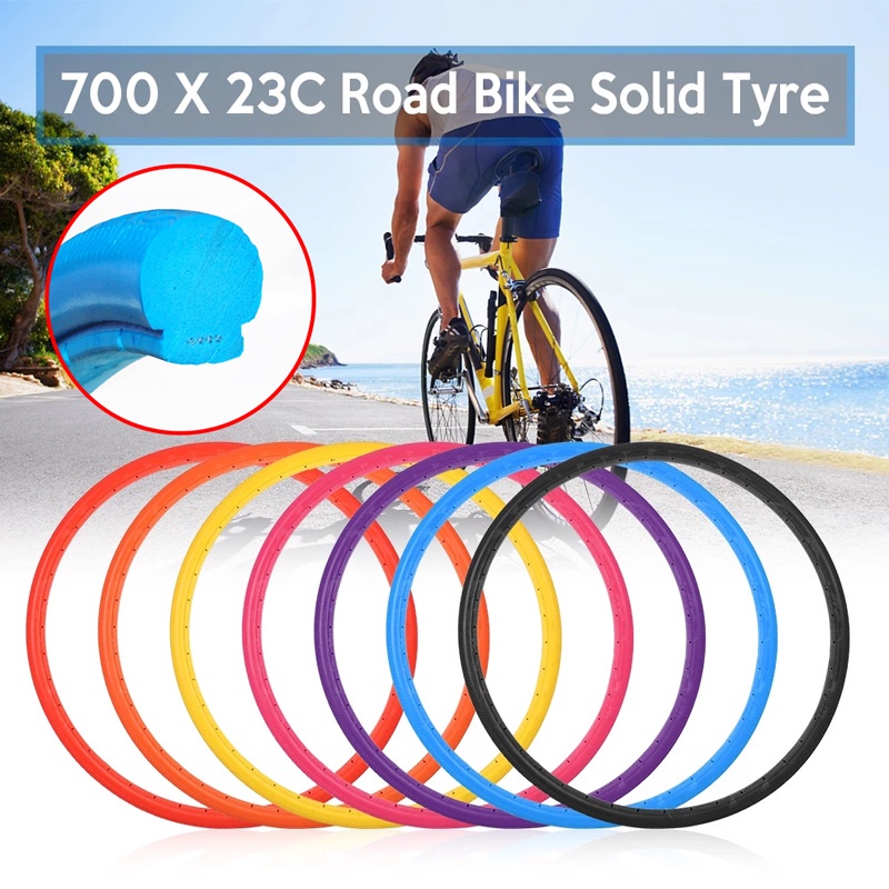 Road Bike Solid Tire 700x23C Cycling Wheel Puncture-proof Free