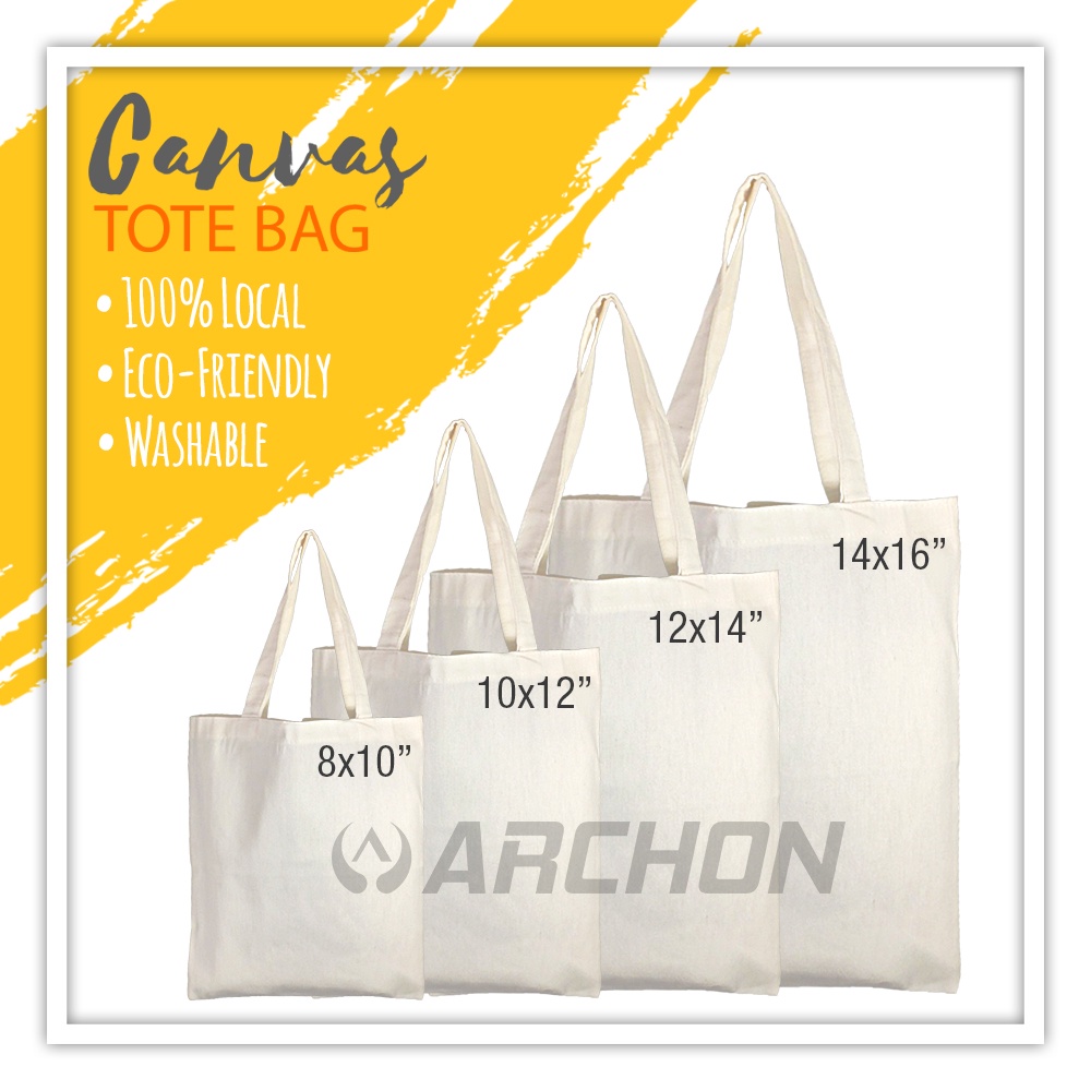 Plain Canvas Tote Bag size with zipper Katsa Bag Ecobag Recyclable