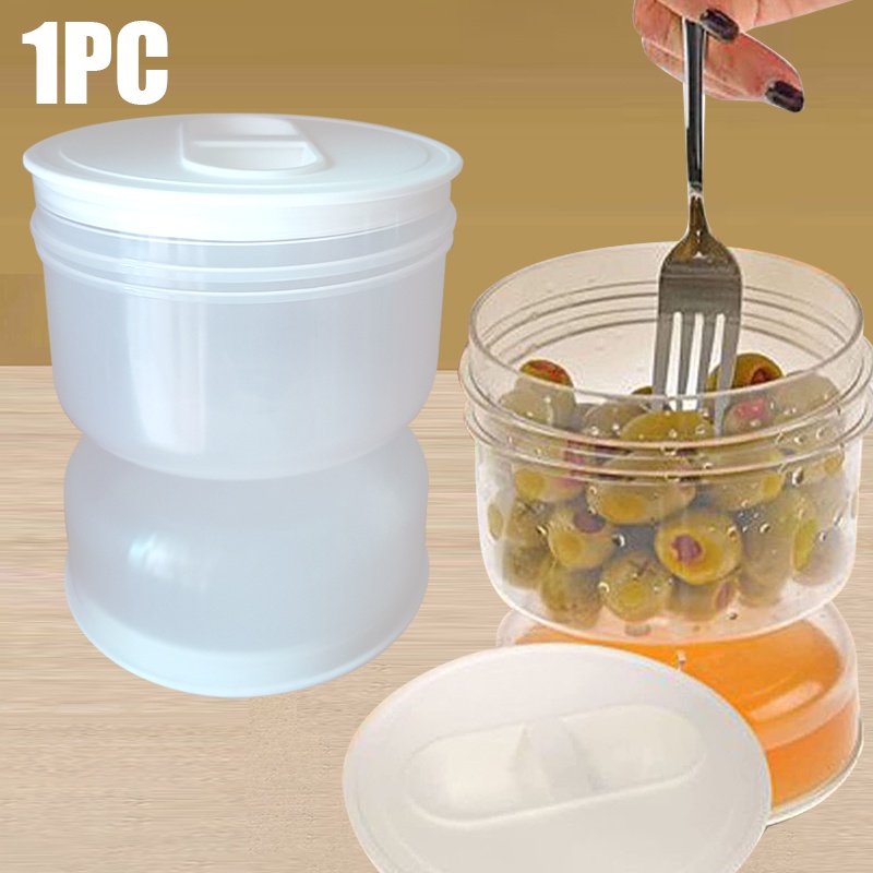 1pcs Kitchen Pickle and Olives Hourglass Jar Juice Separator Pickle