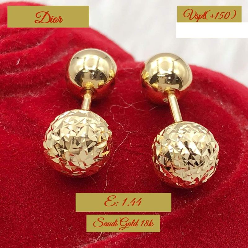 18K Saudi Gold 2 way End Ball Earrings Pawnable | Shopee Philippines
