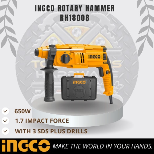 RGH6528 INGCO Rotary Hammer 650W 100% Heavy Duty | Tools R Us Hardware ...