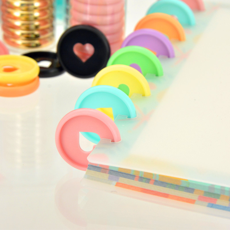 50 Pcs 32mm Solid Heart Disc Binder for Notebooks Diy Loose Leaf ...