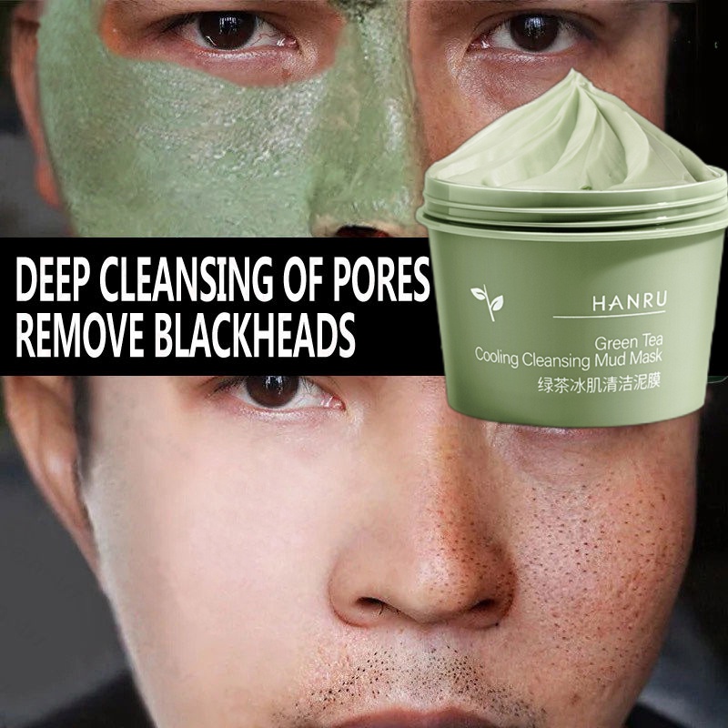 Green Tea Deep Cleansing Mud Mask Remove Blackheads Shrink Pores black