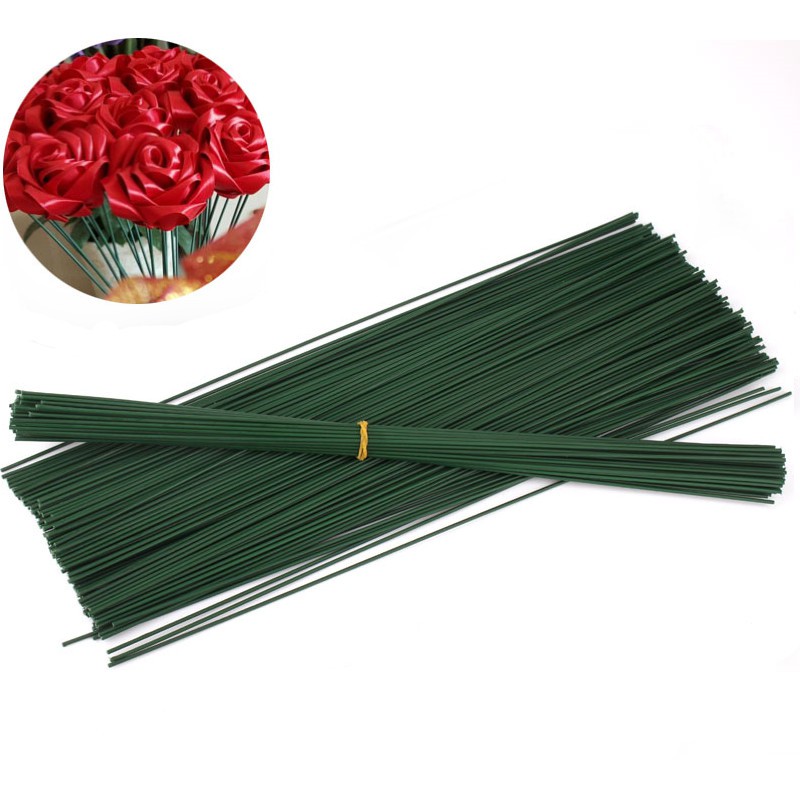 20PC 20CM Artificial Flower Stem Iron Wire Stems DIY Paper Flower